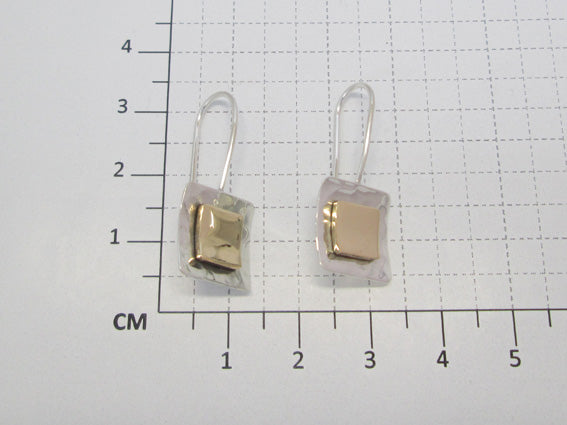 Sterling Silver Hammered Picture Earrings with Tumbaga – Two-Tone Elegance