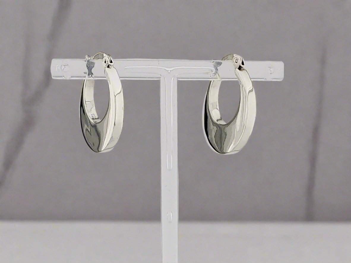Sterling Silver Gloss Round Basket Earrings