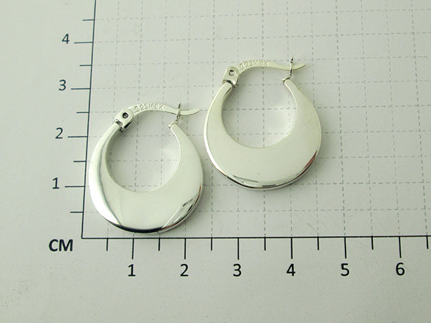 Sterling Silver Gloss Round Basket Earrings