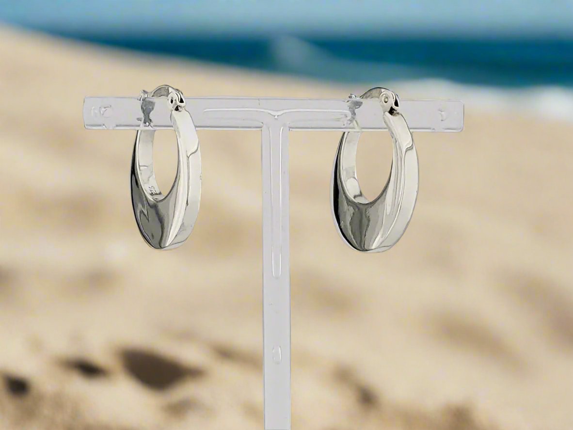 Sterling Silver Gloss Round Basket Earrings