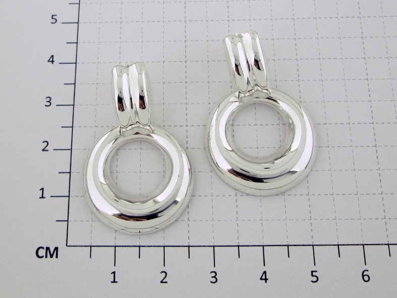 Sterling Silver Smooth Dona Earrings with Double Brightness