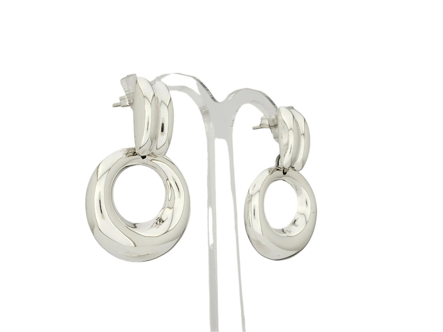 Sterling Silver Smooth Dona Earrings with Double Brightness