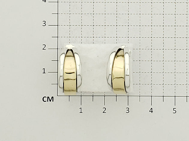 Sterling Silver Smooth Uneven Drops with Tumbaga - Two-Tone Earrings