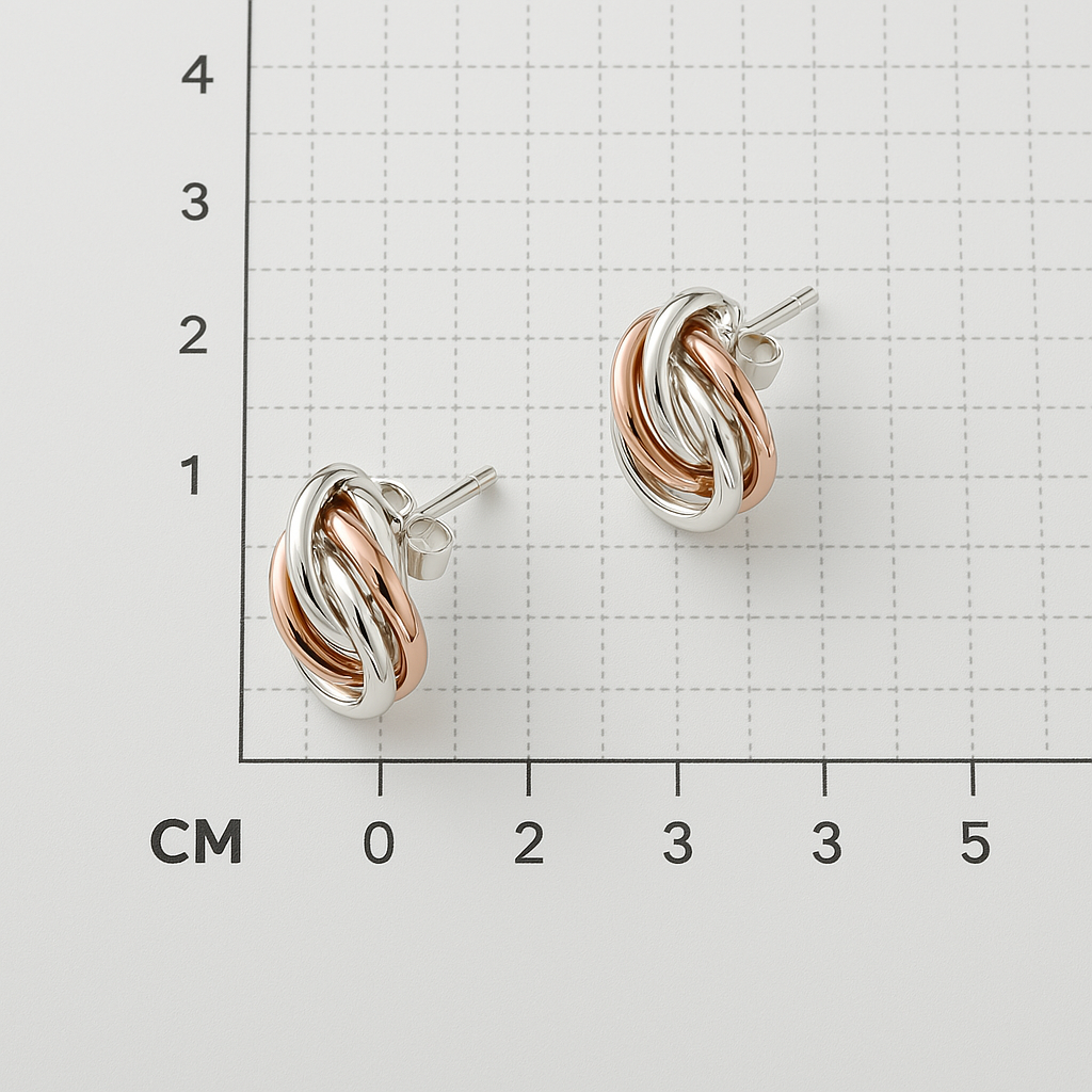 Sterling Silver Triple Intertwined Wire Earrings – Smooth Oval Design