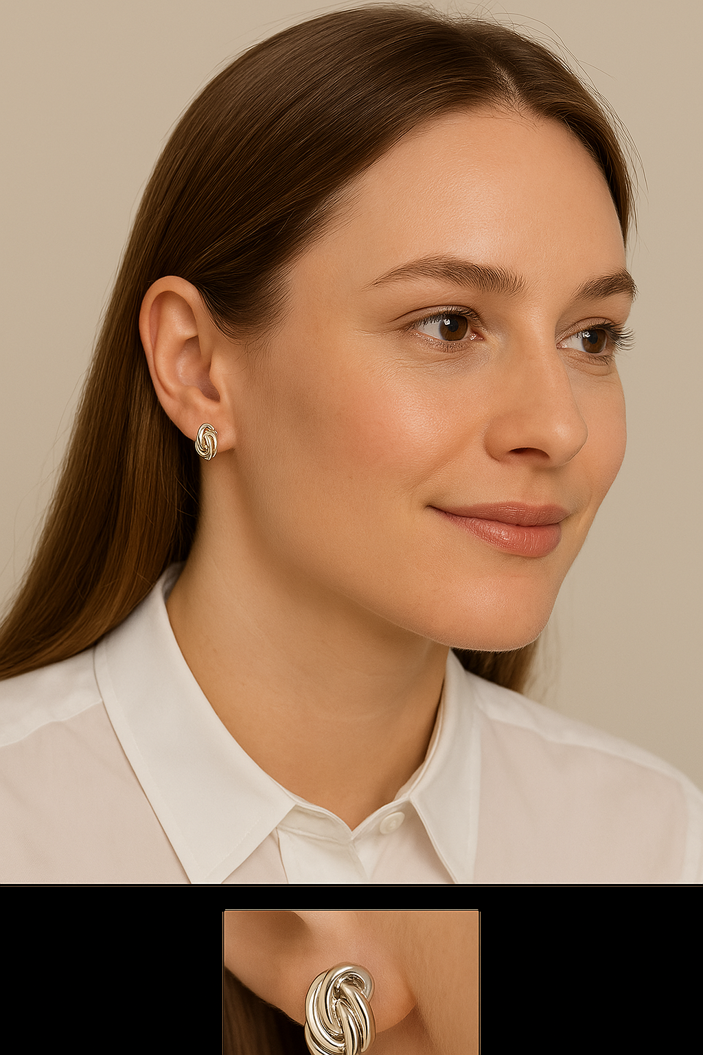 Sterling Silver Triple Intertwined Wire Earrings – Smooth Oval Design