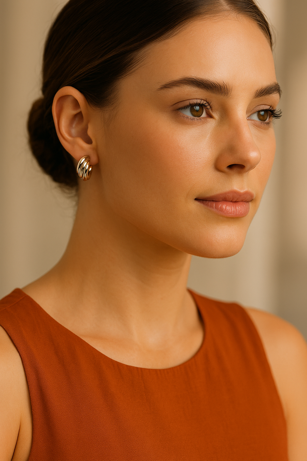 Two-Tone Earrings Sterling Silver and Tumbaga
