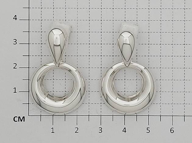 Sterling Silver Dona Earring with Die-Cut Drop