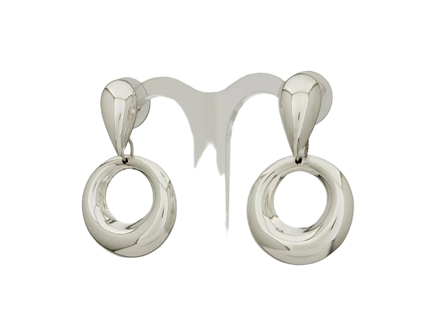 Sterling Silver Dona Earring with Die-Cut Drop