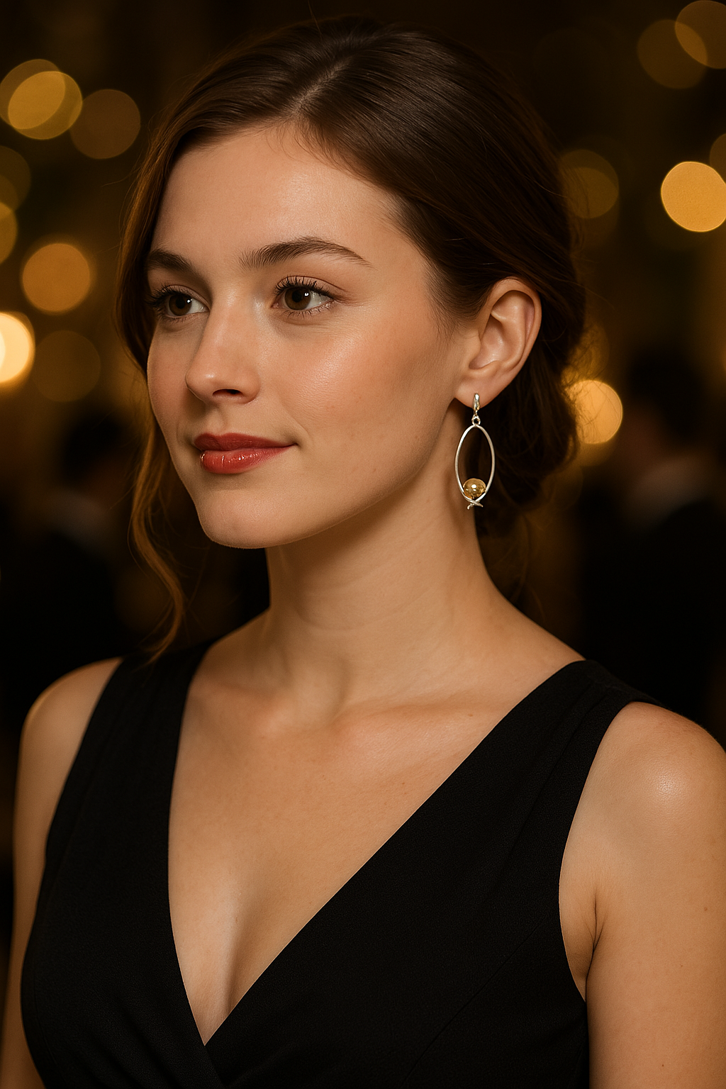 Sterling Silver Leaf Silhouette Earrings with Movable Ball Tumbaga – Two-Tone Elegance