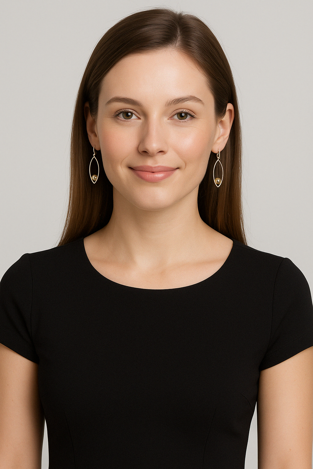 Sterling Silver Leaf Silhouette Earrings with Movable Ball Tumbaga – Two-Tone Elegance