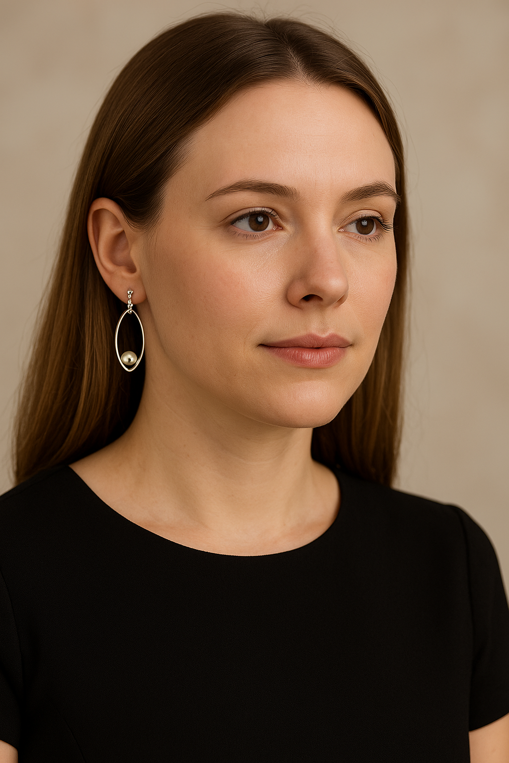 Sterling Silver Leaf Silhouette Earrings with Movable Ball Tumbaga – Two-Tone Elegance