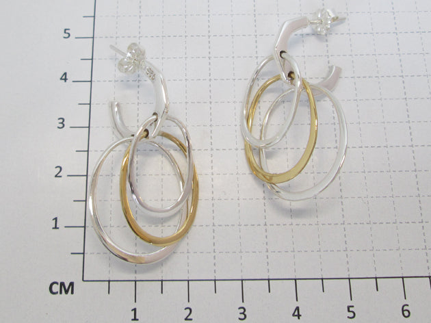 Two-Tone Earrings - Sterling Silver and Tumbaga