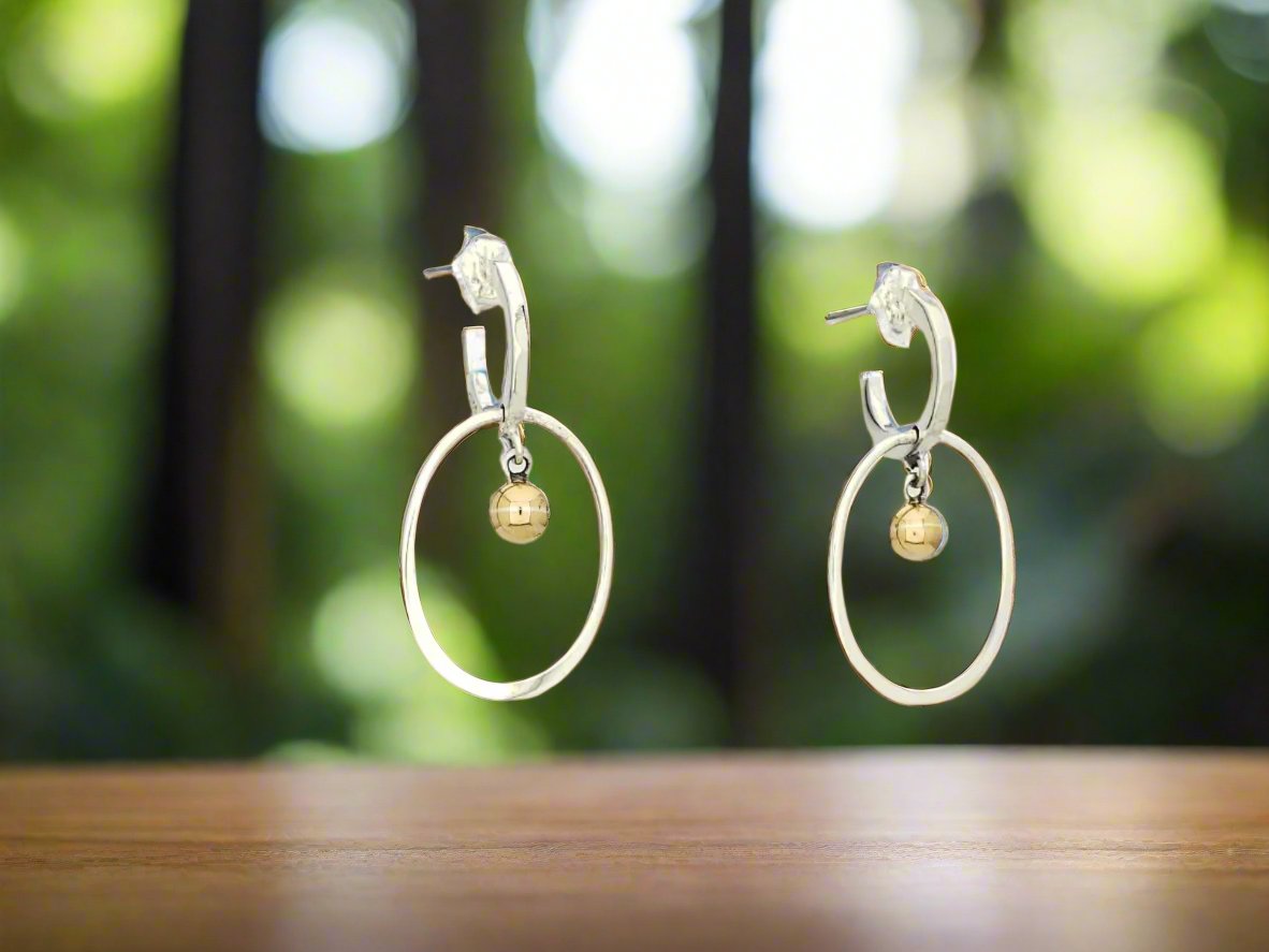 Sterling Silver Filed Arracadita with Ovalo and Movable Balls
