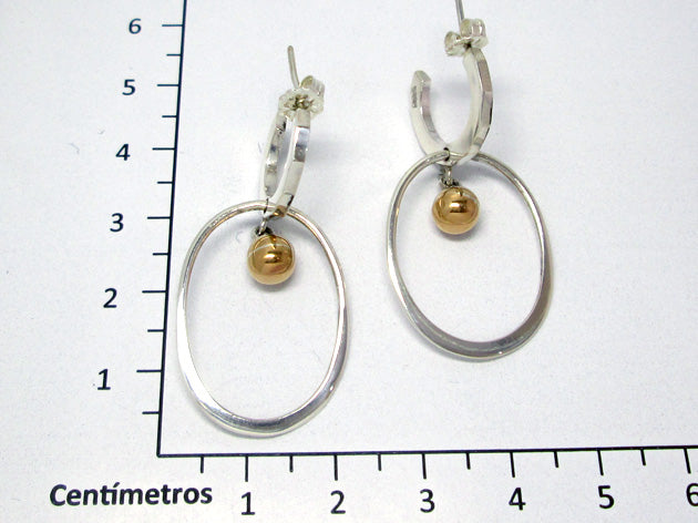 Sterling Silver Filed Arracadita with Ovalo and Movable Balls