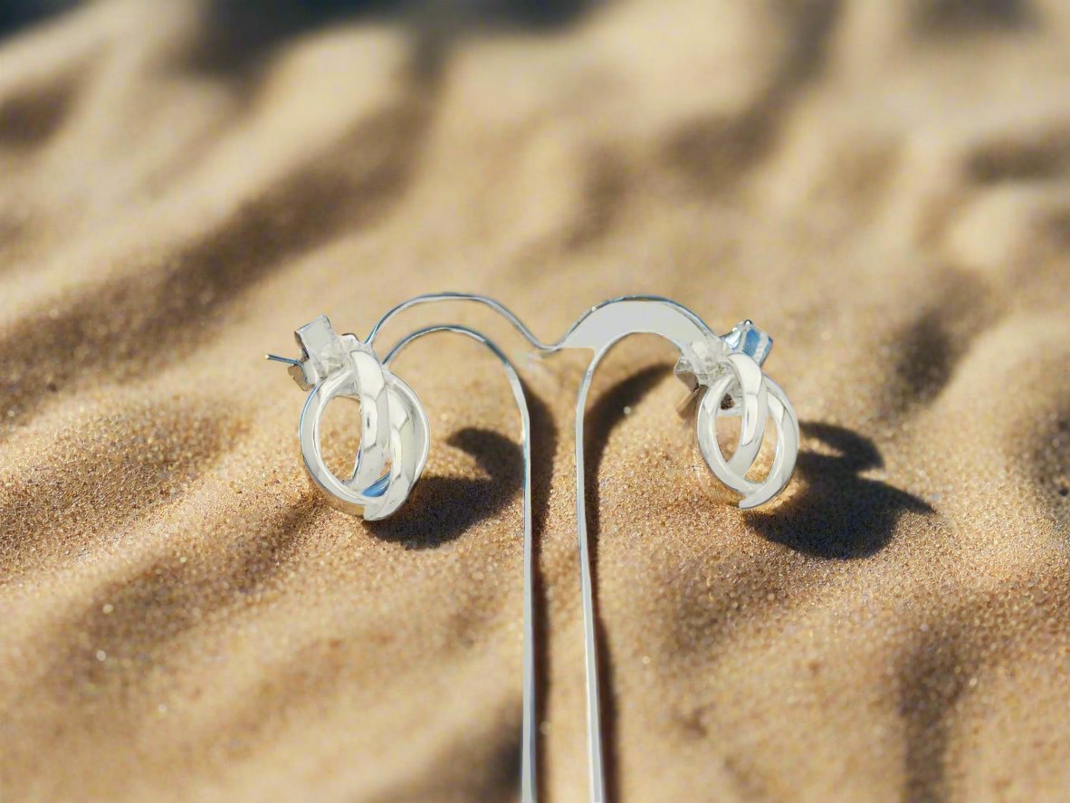 Sterling Silver Half-Round Hoop Earrings