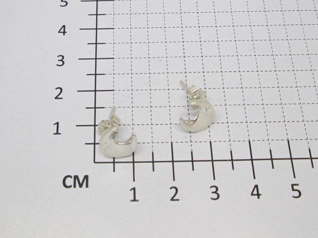 Sterling Silver Mini Gloss Moon Earrings