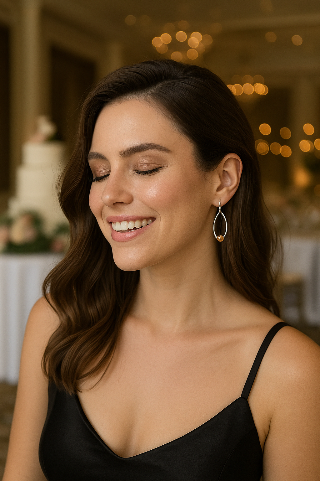 Sterling Silver Silhouette Earring with Copper Ball