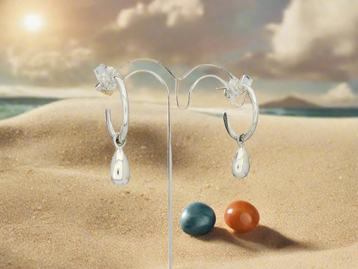 Sterling Silver Gloss Earrings with Mini Gloss Drops