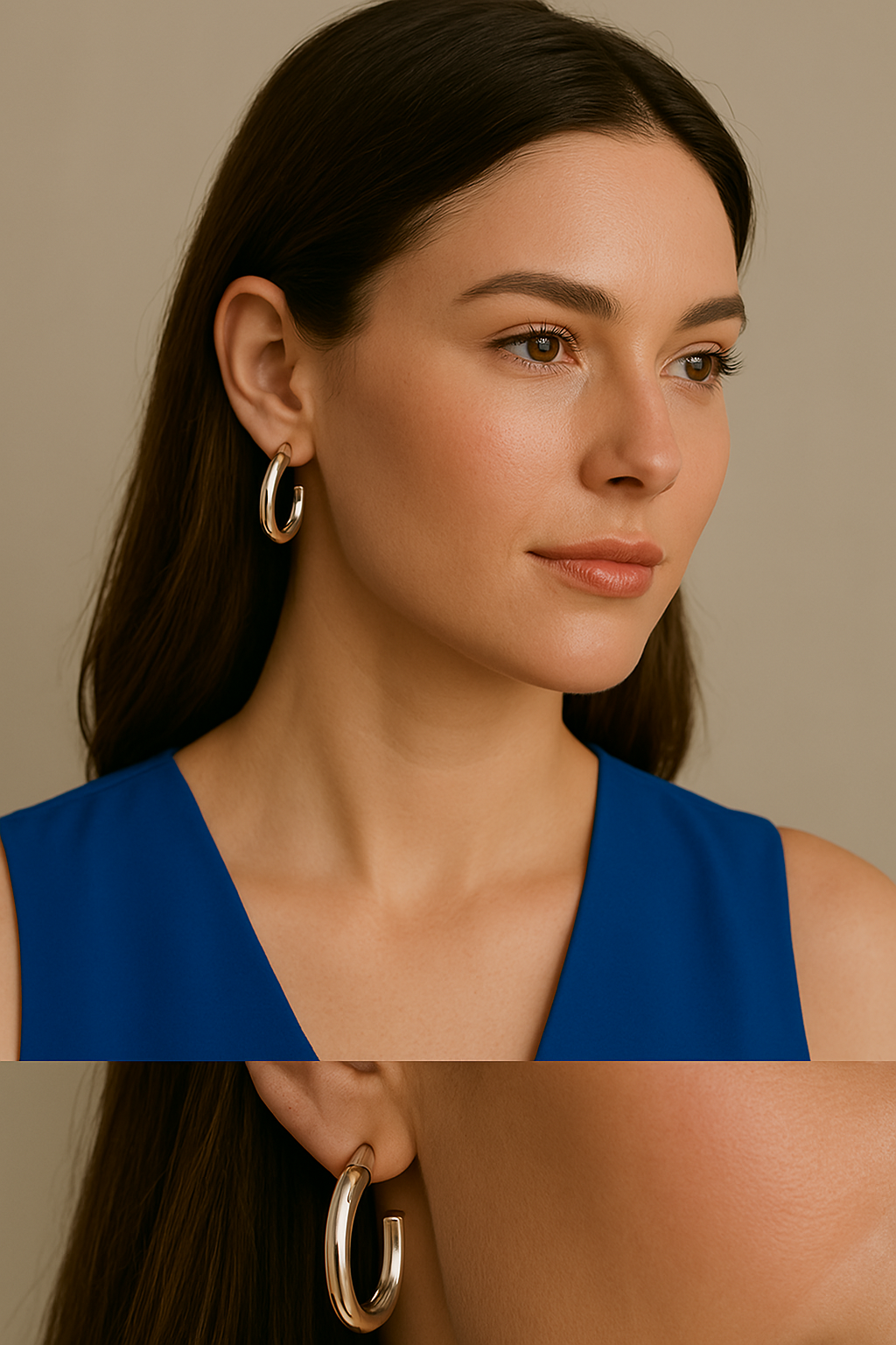 Sterling Silver Girl Square Cardboard Gloss Earrings