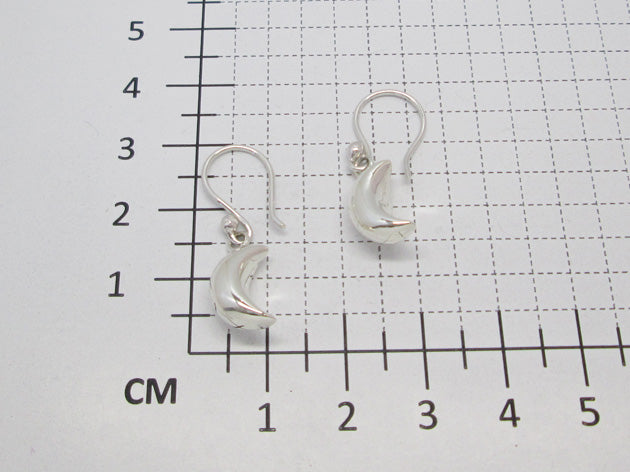 Sterling Silver Mini Smooth Moon Earring with Ring