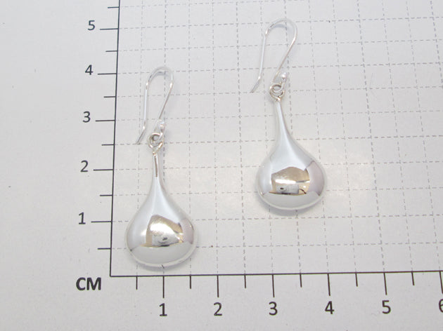 Sterling Silver Medium Pumped Perita Earrings with Ring