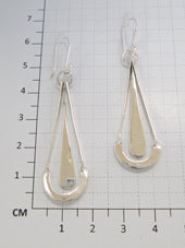 Sterling Silver Cardboarded Drop Earrings with Smooth Drop Detail