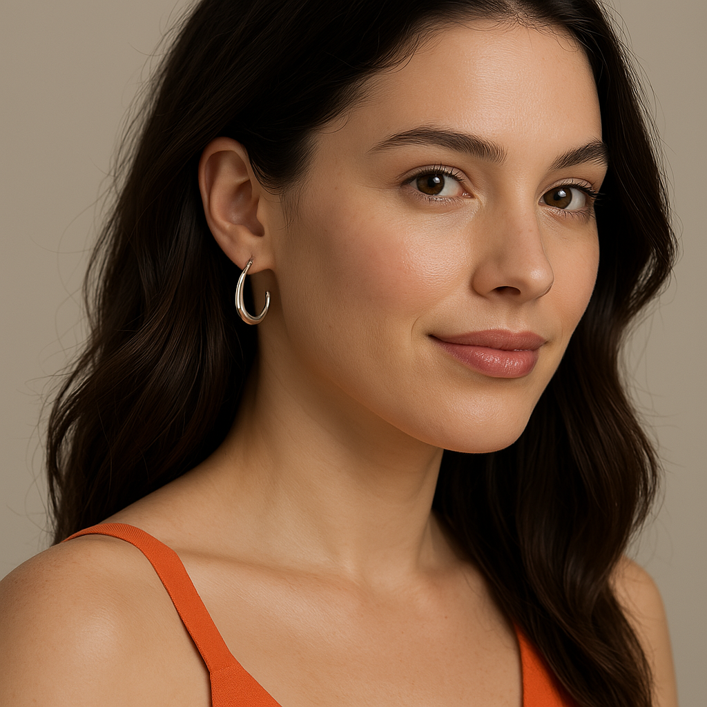Sterling Silver Boy Gloss Die Cut Pumped Earrings