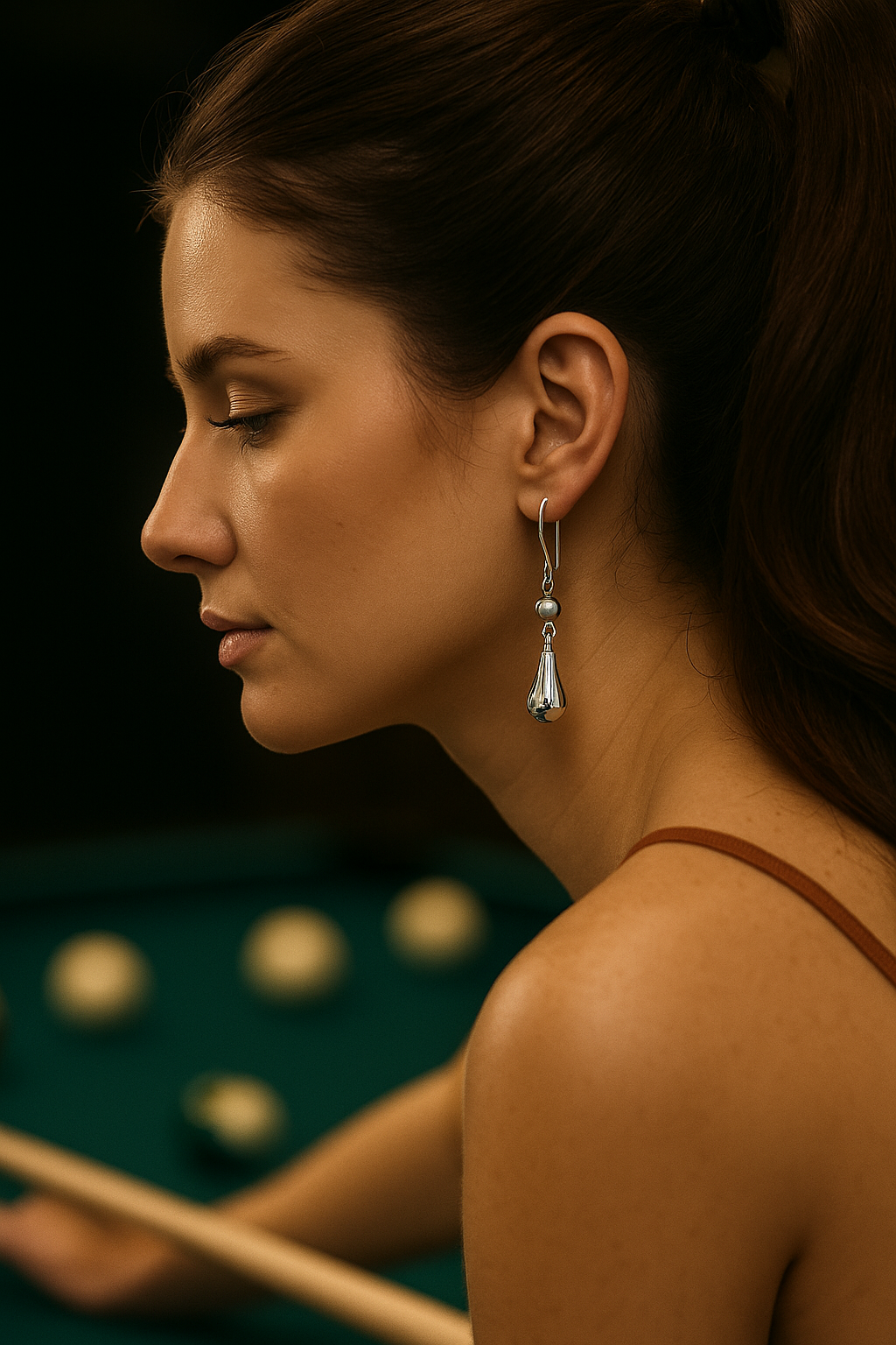 Sterling Silver Smooth Perita Earrings with Ball and Hoop