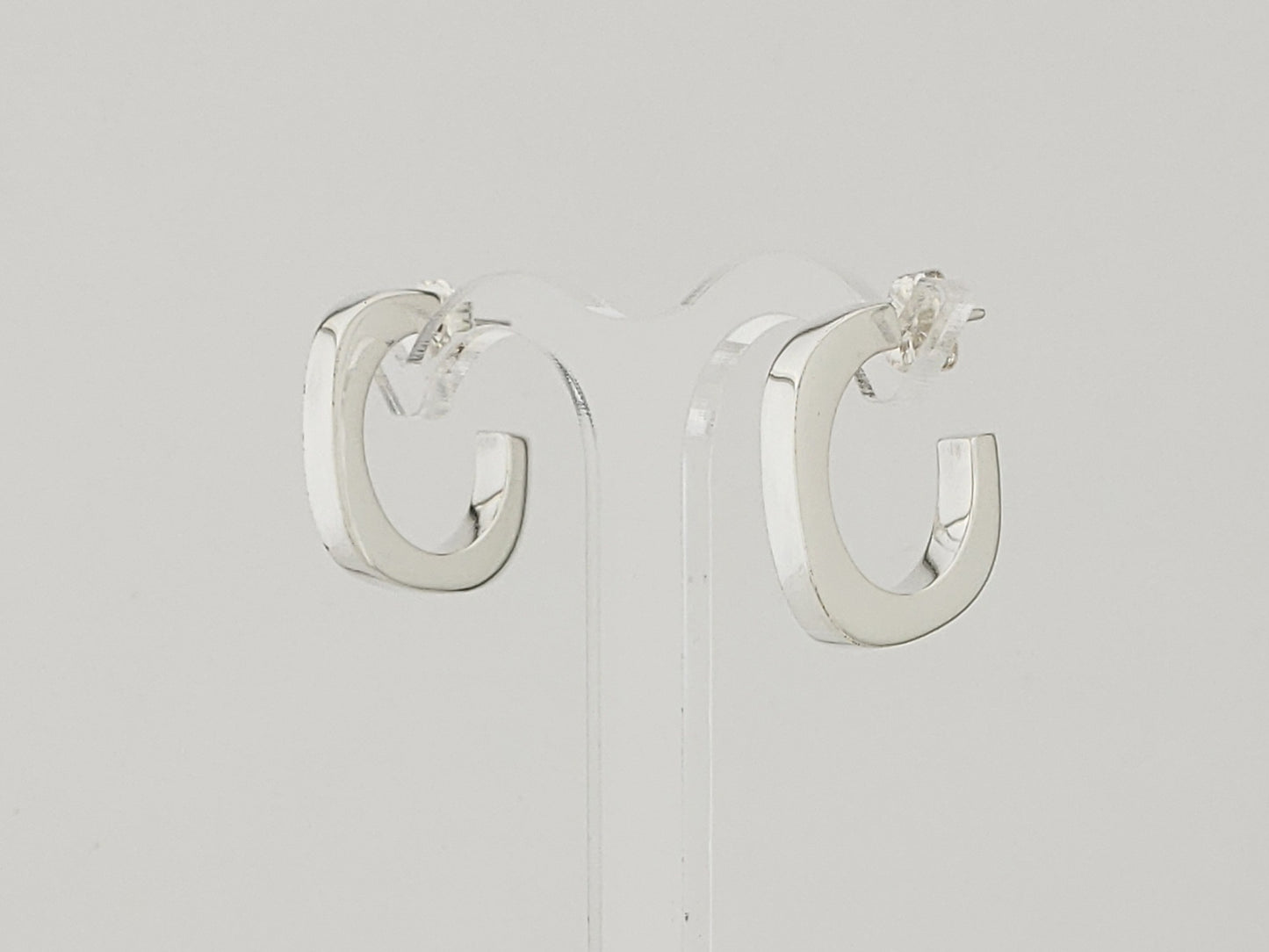 Sterling Silver Smooth Cardboard Square Earrings