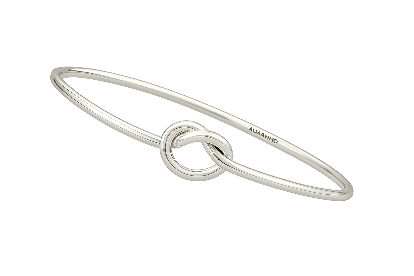 Sterling Silver Smooth Wire Knot Bracelet - Elegant and Versatile