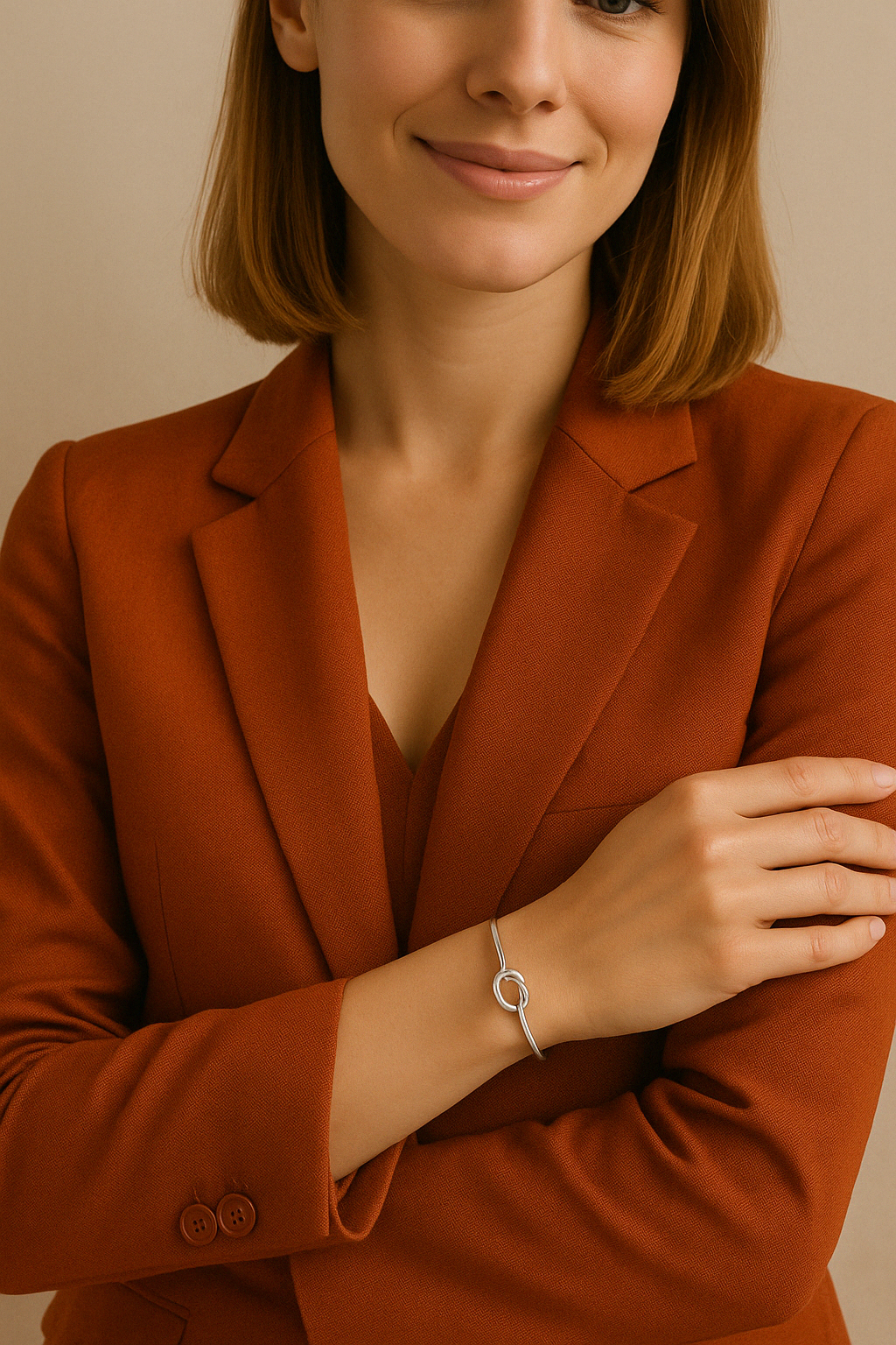 Sterling Silver Smooth Wire Knot Bracelet - Elegant and Versatile