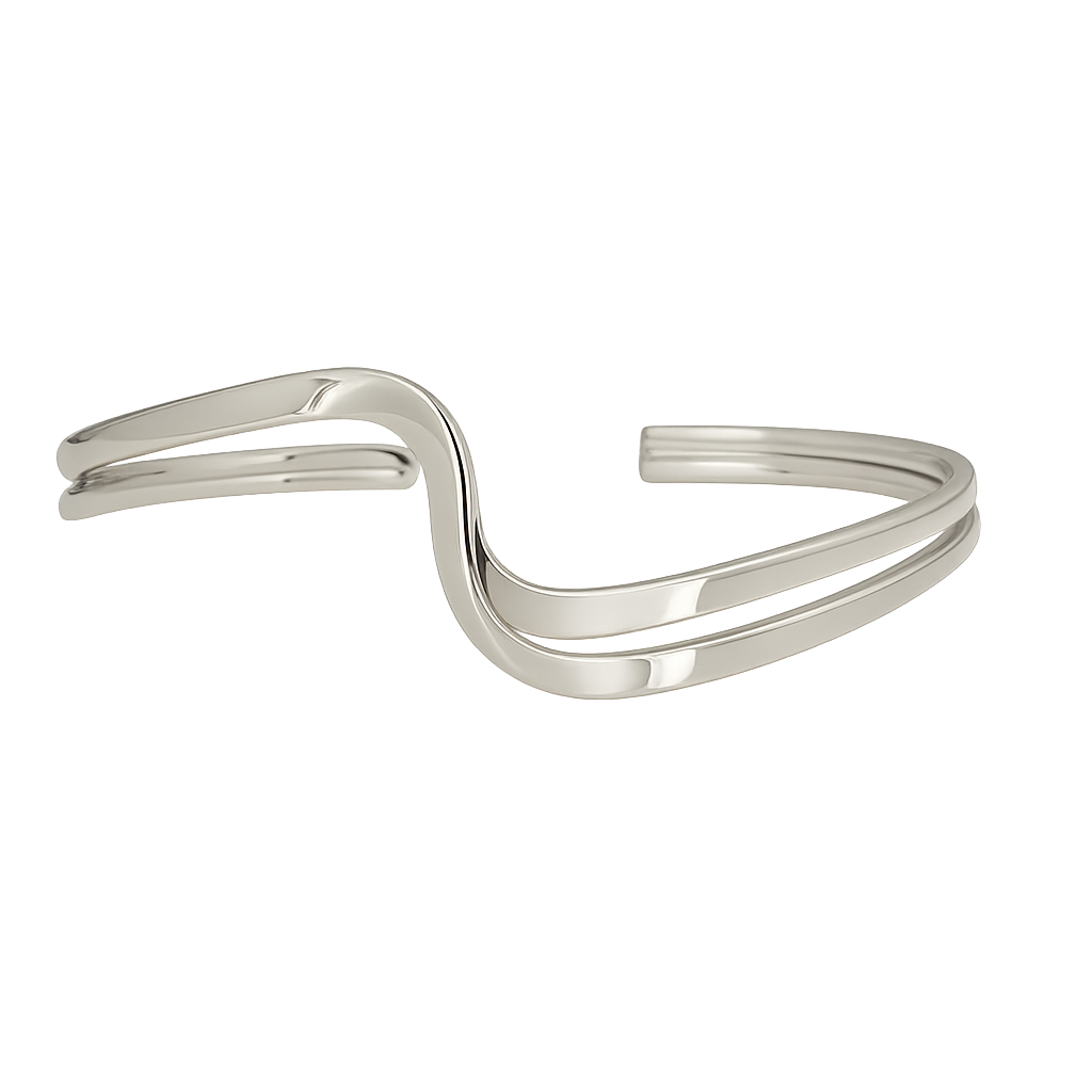 Sterling Silver Double Smooth Pinch Bracelet