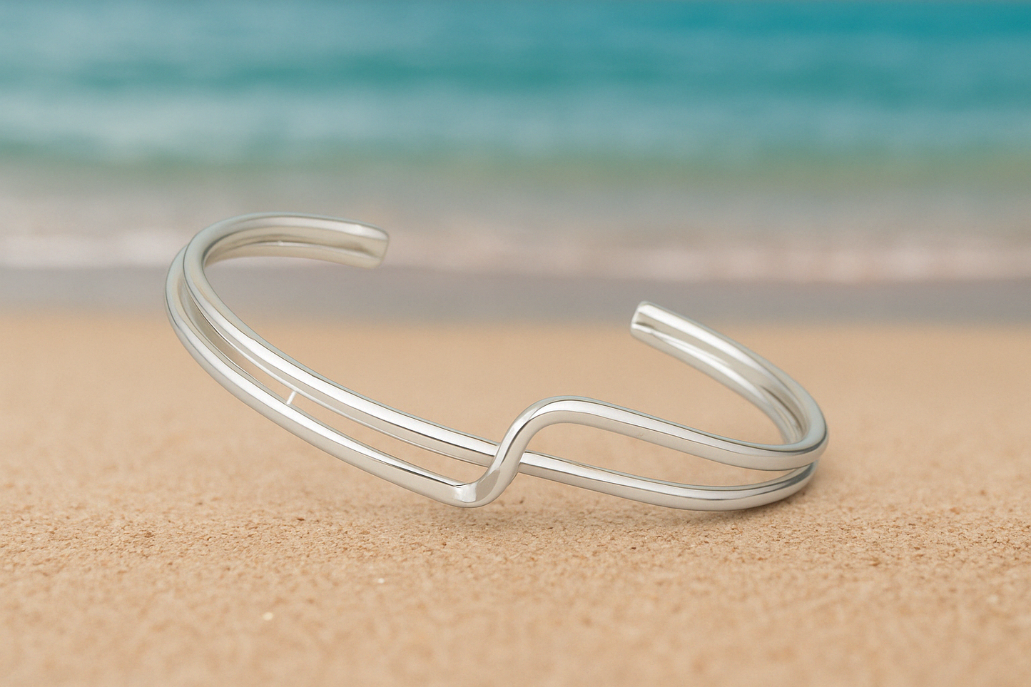 Sterling Silver Smooth Wire Bracelet with Pinch