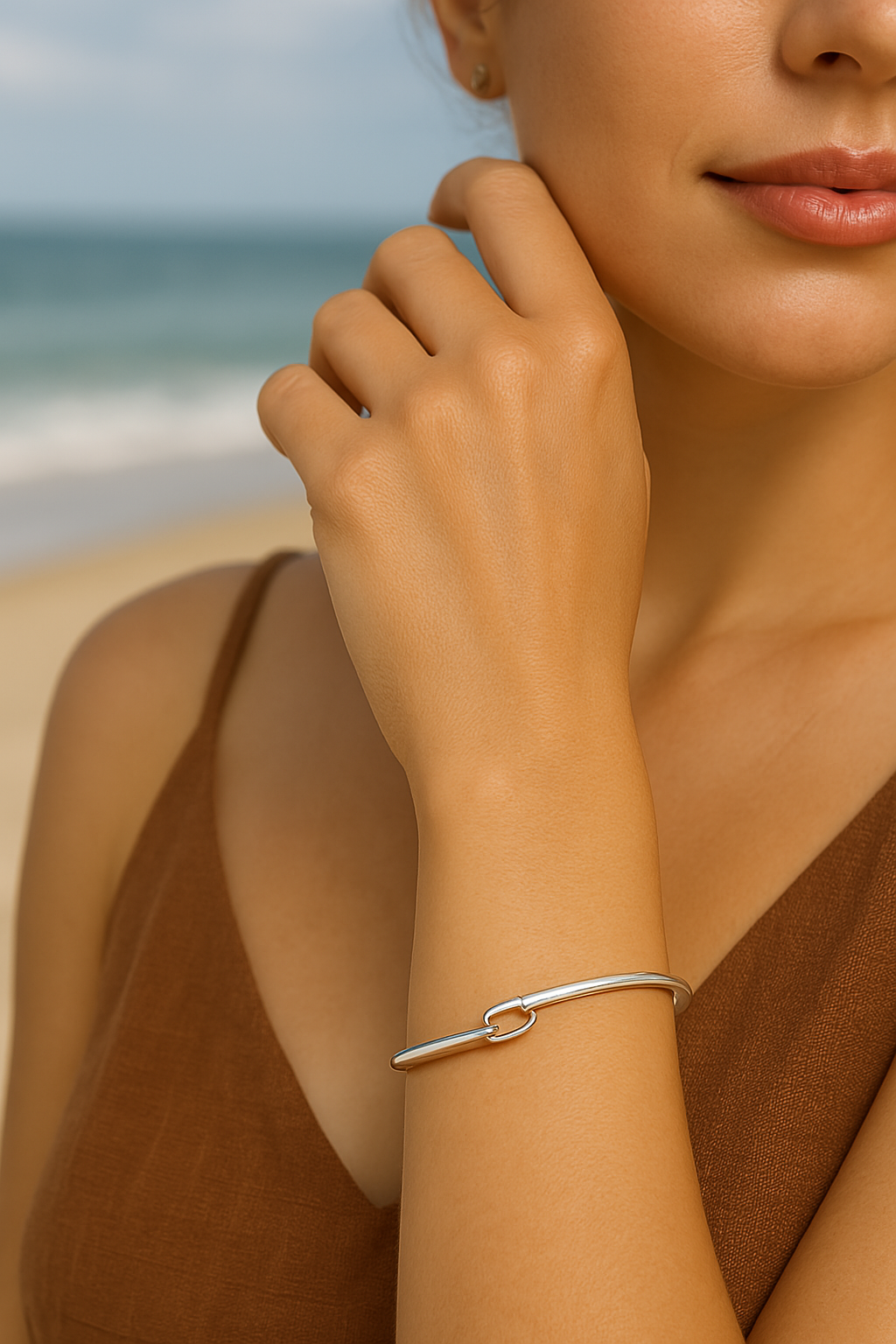 Sterling Silver Luso Ring with Open Dropped Bracelet