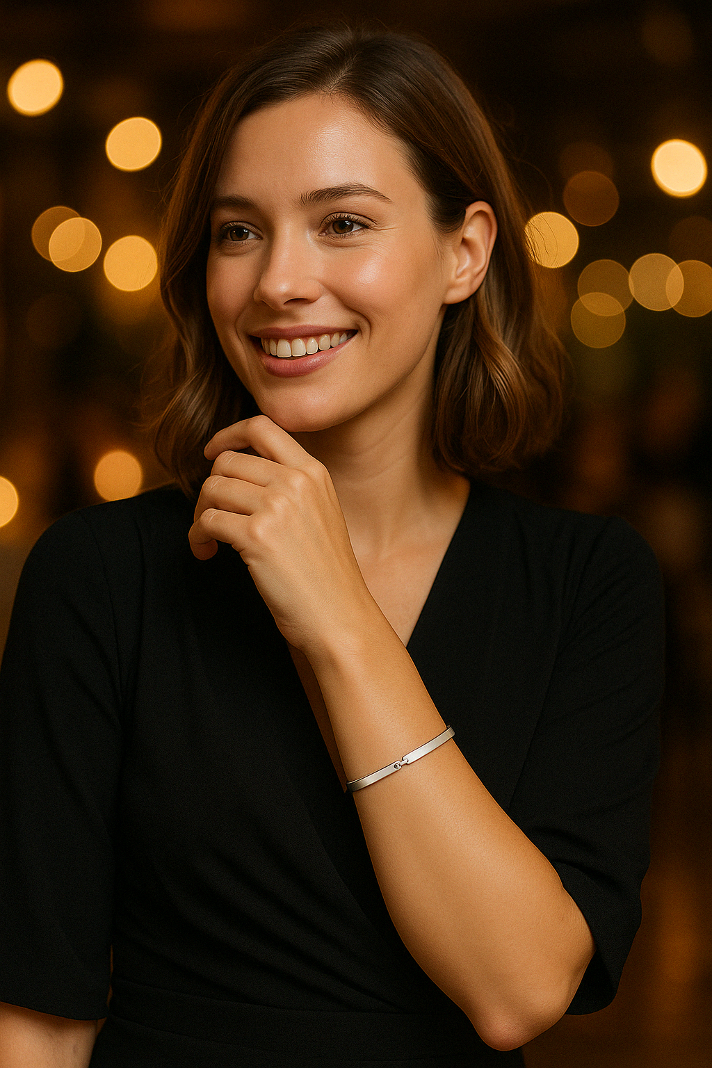 Sterling Silver Bracelet with Three Glossy Twists