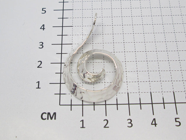 Hammered Snail Earring Pendant 92.5% Pure Silver