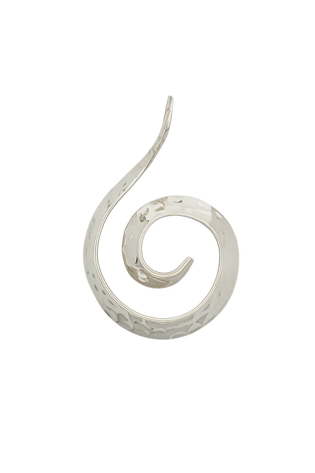 Hammered Snail Earring Pendant 92.5% Pure Silver
