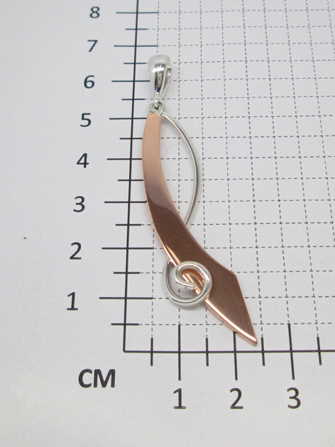 Sterling Silver Machete Pendant with Spiral – Two-Tone