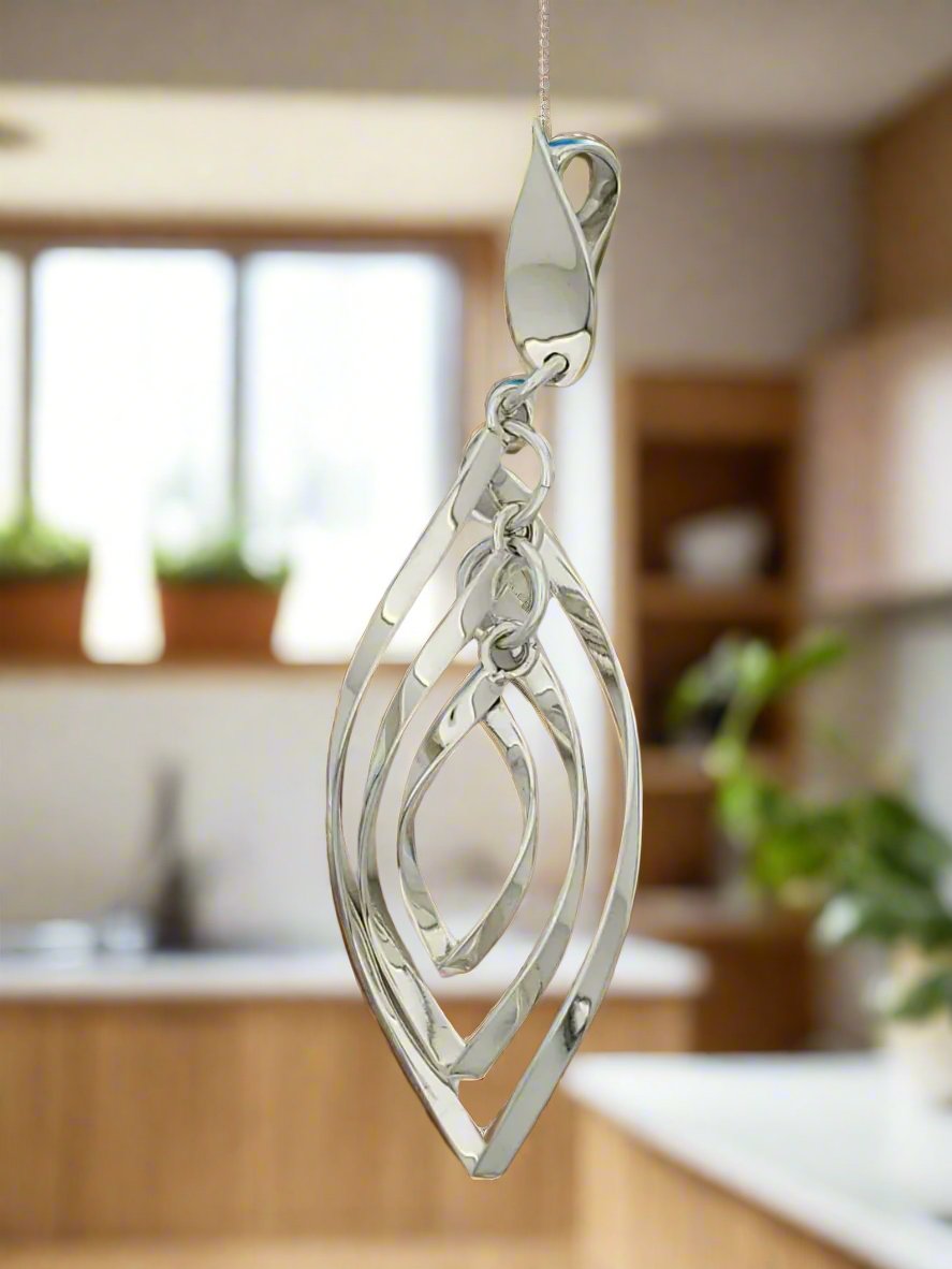 Sterling Silver Triple Almond Pendant