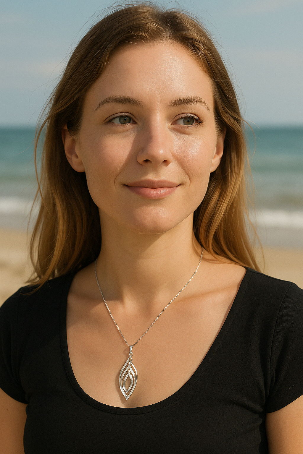 Sterling Silver Triple Almond Pendant