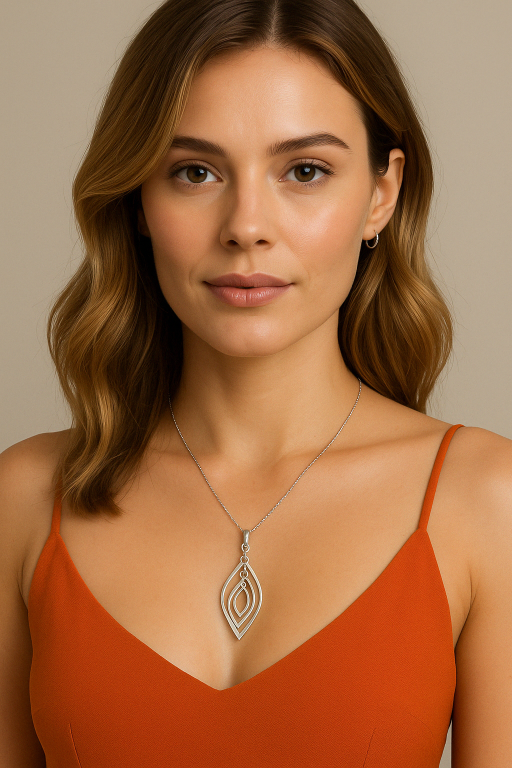 Sterling Silver Triple Almond Pendant