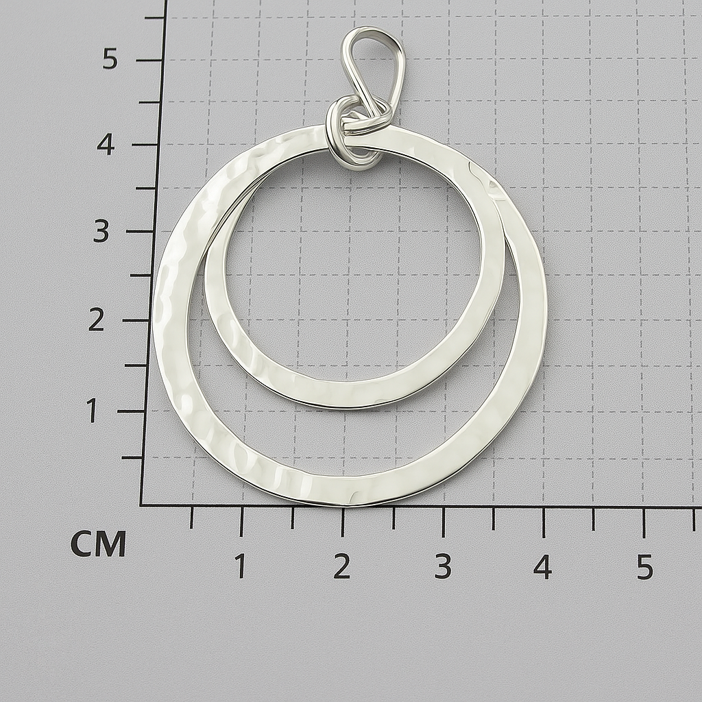 Sterling Silver Wavy Hoops Pendant