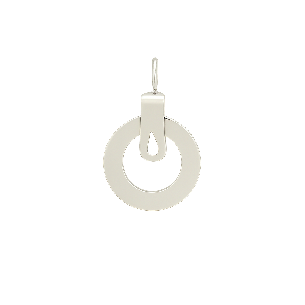 Sterling Silver Flat Hoop Pendant