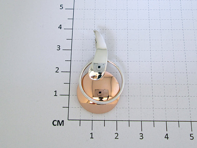 Sterling Silver Disc Pendant with Hoop and Smooth Bent Droop