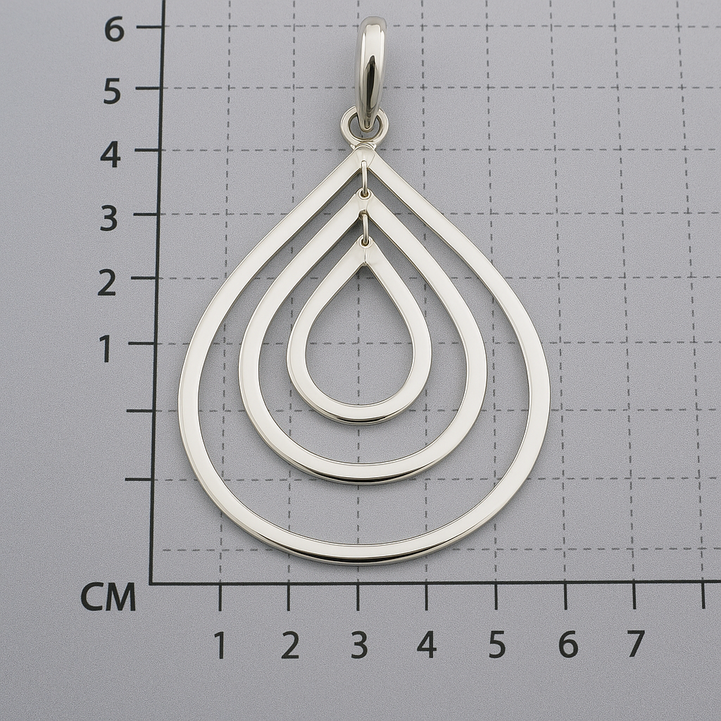 Sterling Silver Movable Triple Drop Pendant