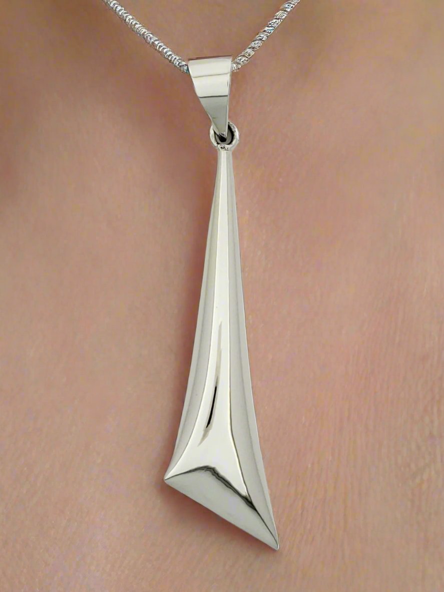Sterling Silver Elongated Triangular Pendant