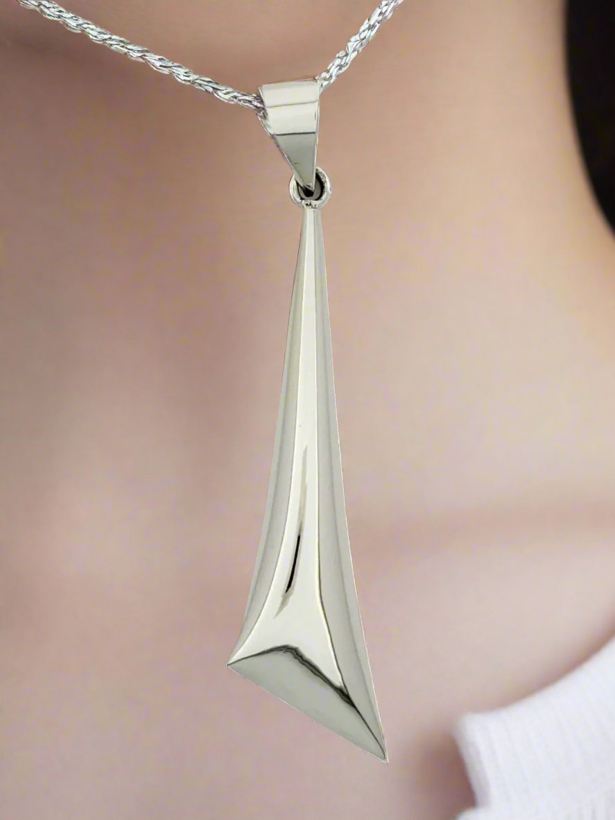 Sterling Silver Elongated Triangular Pendant