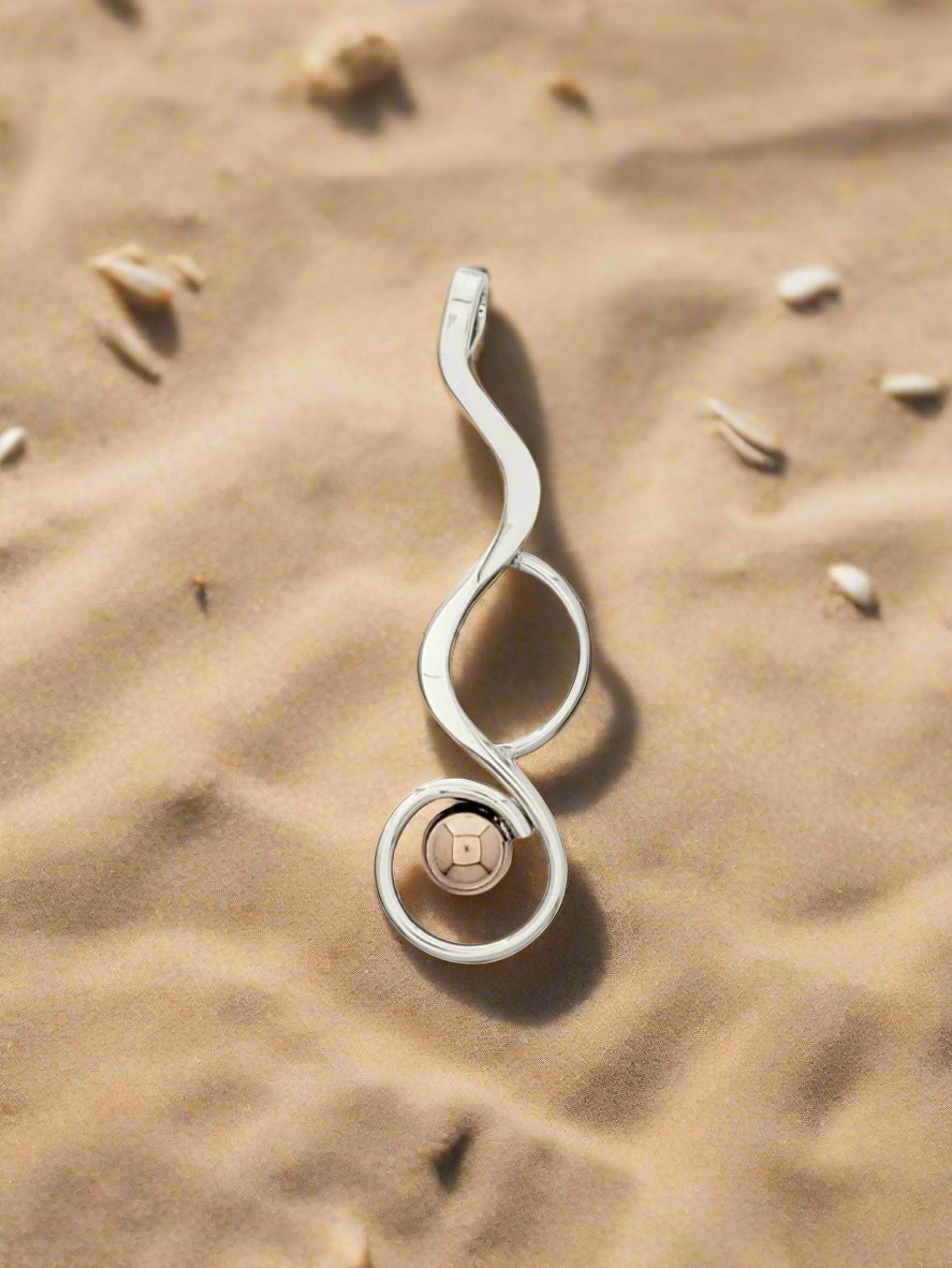 Sterling Silver Silhouette Pendant with Smooth Copper Cap