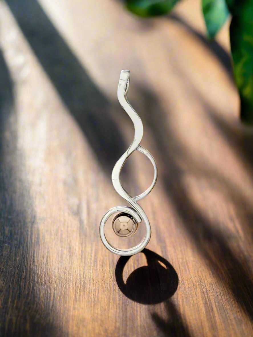 Sterling Silver Silhouette Pendant with Smooth Copper Cap