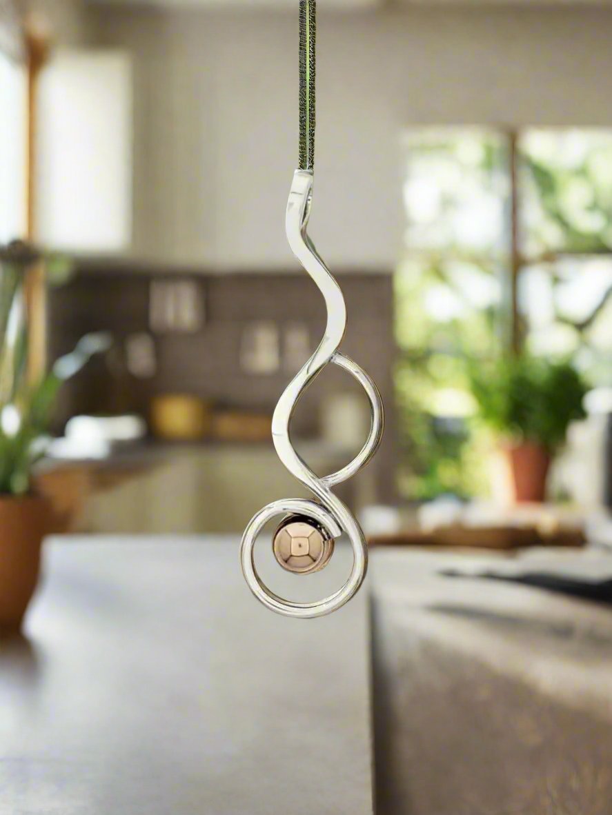 Sterling Silver Silhouette Pendant with Smooth Copper Cap